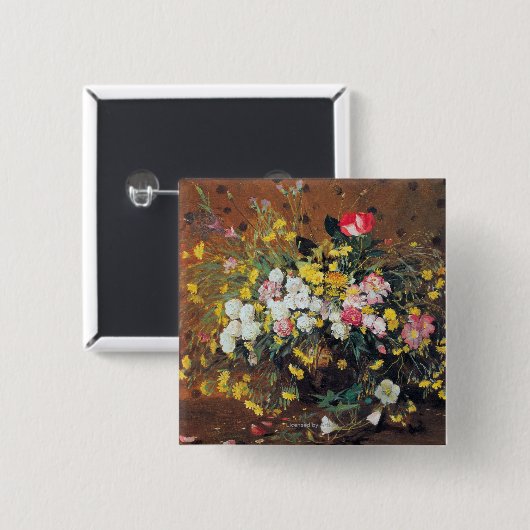 Ein Vase Blumen Button (Vorne & Hinten)