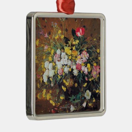 Ein Vase Blumen Ornament Aus Metall (Rechts)