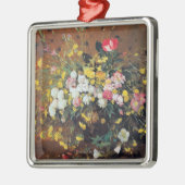 Ein Vase Blumen Ornament Aus Metall (Links)