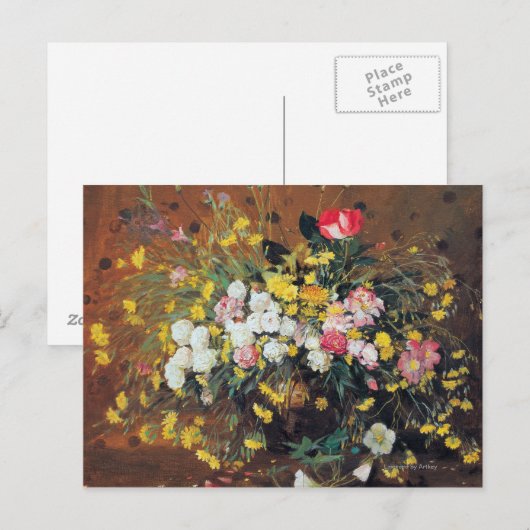 Ein Vase Blumen Postkarte (Vorne/Hinten)
