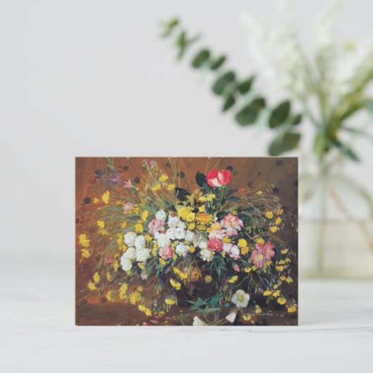 Ein Vase Blumen Postkarte (Stehend Vorderseite)