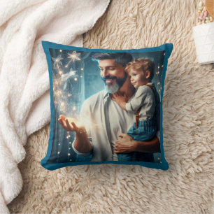 Ein Vater, der das Zauberwürfelkissen machen kann Kissen