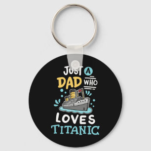 Ein Vater, der die RMS Titanic liebt Lustiges Kreu Schlüsselanhänger
