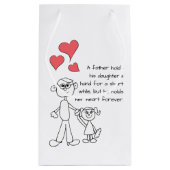 Ein Vater hält die Hand seiner Tochter Kleine Geschenktüte (Rückseite)