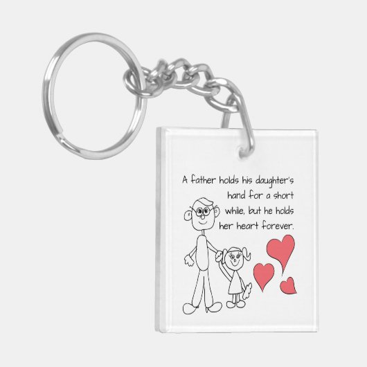 Ein Vater hält die Hand seiner Tochter Schlüsselanhänger (Vorderseite links)