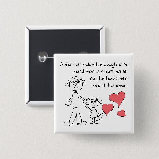 Ein Vater hält seine Tochter an der Hand Button (Vorne & Hinten)