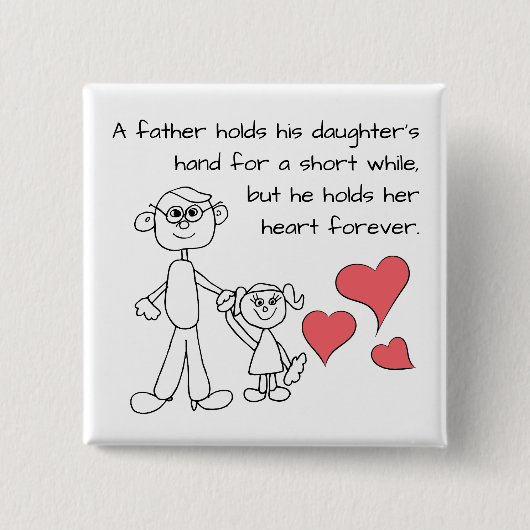 Ein Vater hält seine Tochter an der Hand Button (Vorderseite)