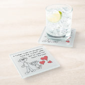 Ein Vater hält seine Tochter an der Hand Glasuntersetzer (Schrägansicht)