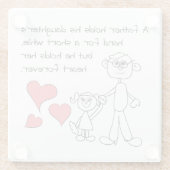 Ein Vater hält seine Tochter an der Hand Glasuntersetzer (Rückseite)