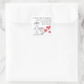 Ein Vater hält seine Tochter an der Hand Quadratischer Aufkleber (Tasche)