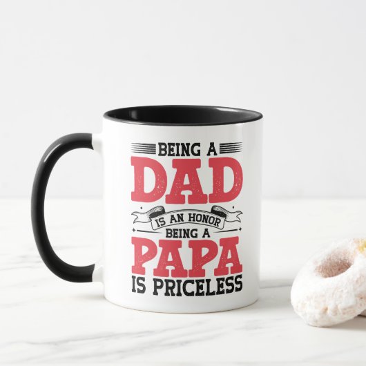 Ein Vater zu sein ist eine Ehre, ein Papa zu sein, Tasse (Mit Donut)