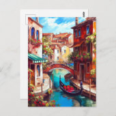 Ein Venezianischer Traum | Gondel am Canale Grande Postkarte (Vorne/Hinten)