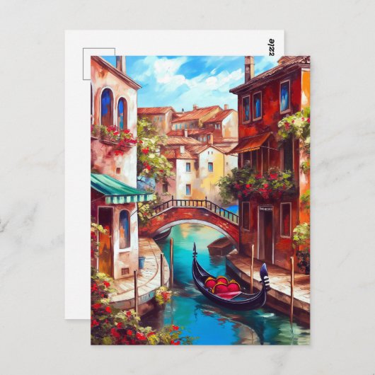 Ein Venezianischer Traum Gondola am Canale Grande Postkarte (Vorne/Hinten)