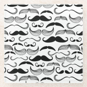 Ein Verein der Herren. Schnurrbartmuster 2 Glasuntersetzer