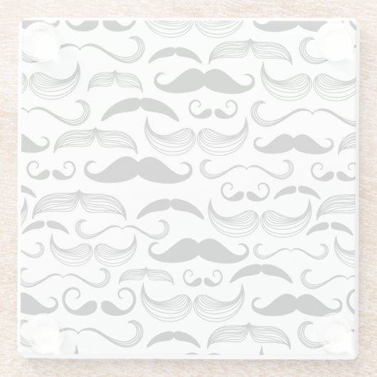 Ein Verein der Herren. Schnurrbartmuster 2 Glasuntersetzer (Rückseite)