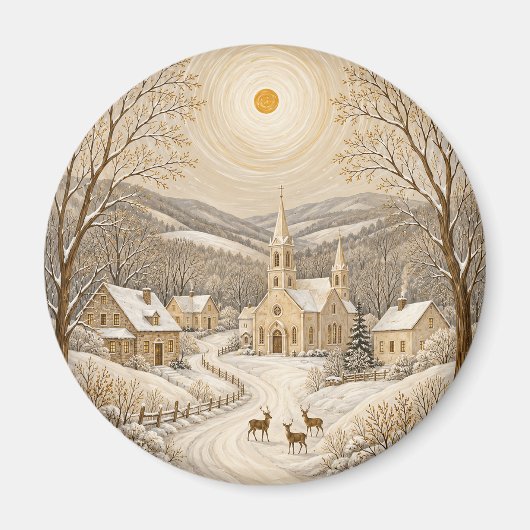 Ein vergoldeter Winterhafen Magnet (Vorne)