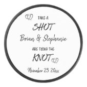 Ein Verlobtes Paar, das den Knoten nach Maß bindet Eishockey Puck (Vorderseite)