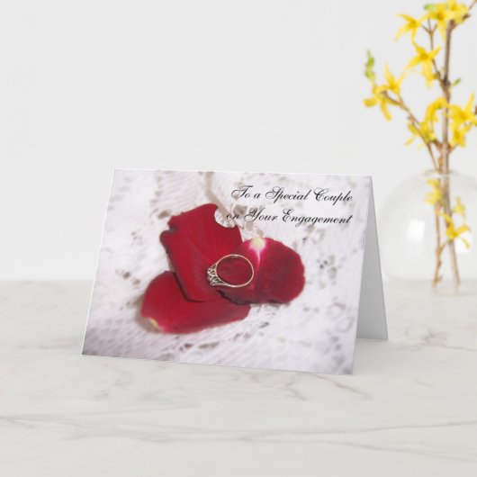 Ein Verlobungs-Karten-Diamant-Ring und Karte (Gelbe Blume)