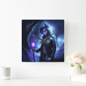 Ein verlorenes Soul wander den Nachtwald Quadratische Wanduhr (Zuhause)