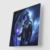 Ein verlorenes Soul wander den Nachtwald Quadratische Wanduhr (Winkel)