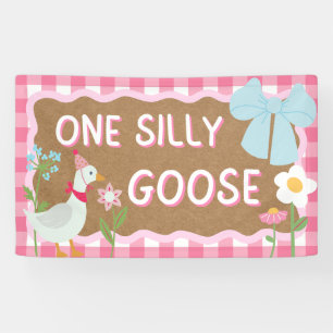 Ein verrückter Gans Baby Mädchen erster Geburtstag Banner