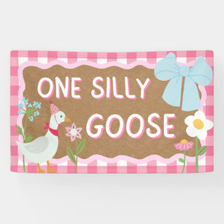Ein verrückter Gans Baby Mädchen erster Geburtstag Banner