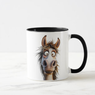 Ein verrücktes Kartoon-Pferd. Tasse