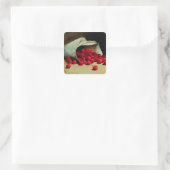 Ein verschütteter Sack Kirschen Quadratischer Aufkleber (Tasche)