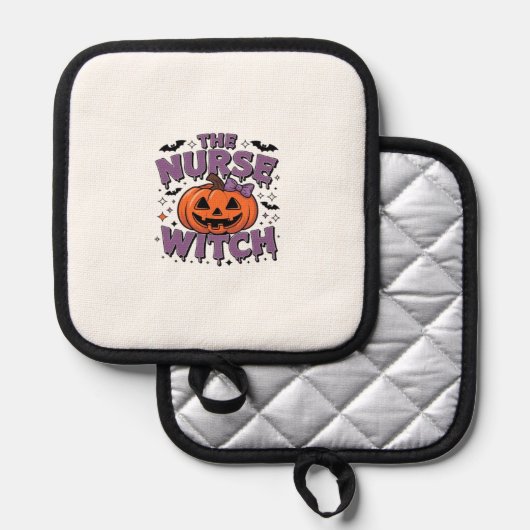 Ein verspieltes Design mit einer Kürbispampe mit e Topflappen (Vorderseite/Rückseite)