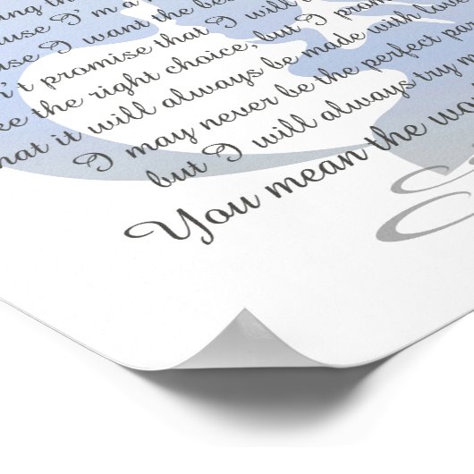 Ein Versprechen an mein Kind - Junge Poster (Ecke)