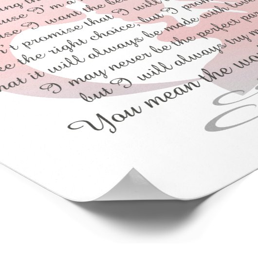 Ein Versprechen an mein Kind - Mädchen Poster (Ecke)