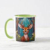 Ein versteckter Hirsch sieht Sie an. Tasse (Links)