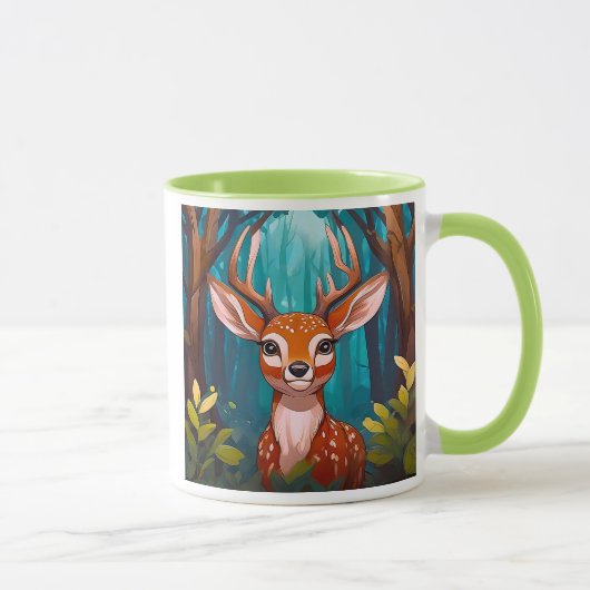 Ein versteckter Hirsch sieht Sie an. Tasse (Rechts)