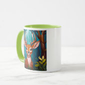 Ein versteckter Hirsch sieht Sie an. Tasse (Vorderseite Links)