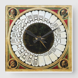 EIN VERTIKALES SUNDIAL UND DAS ENIGMA DER STUNDEN QUADRATISCHE WANDUHR