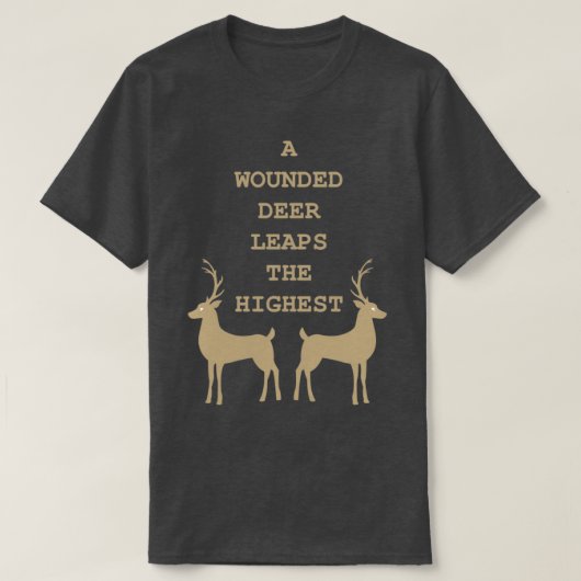 Ein verwundetes Hirsch springt am höchsten T-Shirt (Design vorne)