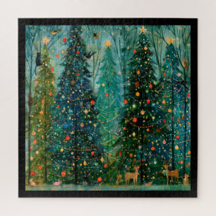 Ein verzauberter Märchen-Weihnachtswald Puzzle