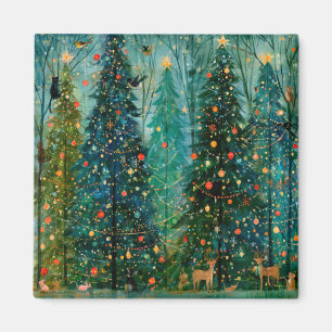 Ein verzauberter Märchenbuch-Weihnachtswald Magnet