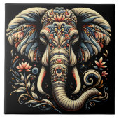 Ein verzierter Elefant mit komplizierten Mustern Fliese (Vorderseite)