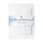 Ein verzierter, hellblauer Bogen mit Blumenakzente Einladungsbanderole (Vorderseite Beispiel)