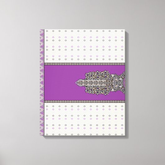 Ein verzierter Schal, der lila und braune Farbtöne Leinwanddruck (Vorderseite)