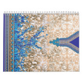 Ein verziertes Paisleymotiv in Blau und Braun, Dis Kalender (Titelbild)