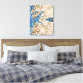 Ein verziertes Paisleymotiv in Blau und Braun, Dis Leinwanddruck (Insitu (Schlafzimmer))