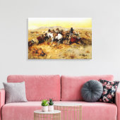 Ein verzweifelter Stand von C.M. Russell Leinwanddruck (Insitu (Wohnzimmer))