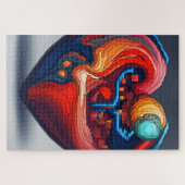 Ein vibrierendes Herz in Pixel Art Puzzle (Horizontal)