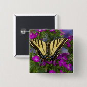 Ein Viceroy Butterfly auf dunkelrosa Blume Button (Vorne & Hinten)