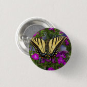Ein Viceroy Butterfly auf dunkelrosa Blume Button (Vorne & Hinten)