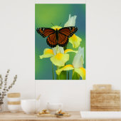 Ein Viceroy Butterfly auf einer gelben japanischen Poster (Küche)