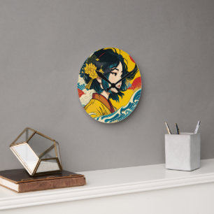 Ein vietnamesisches Mädchen in voller Blüte Runde Wanduhr