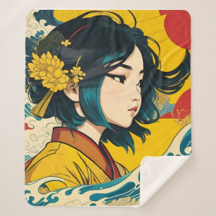 Ein vietnamesisches Mädchen in voller Blüte Sherpadecke
